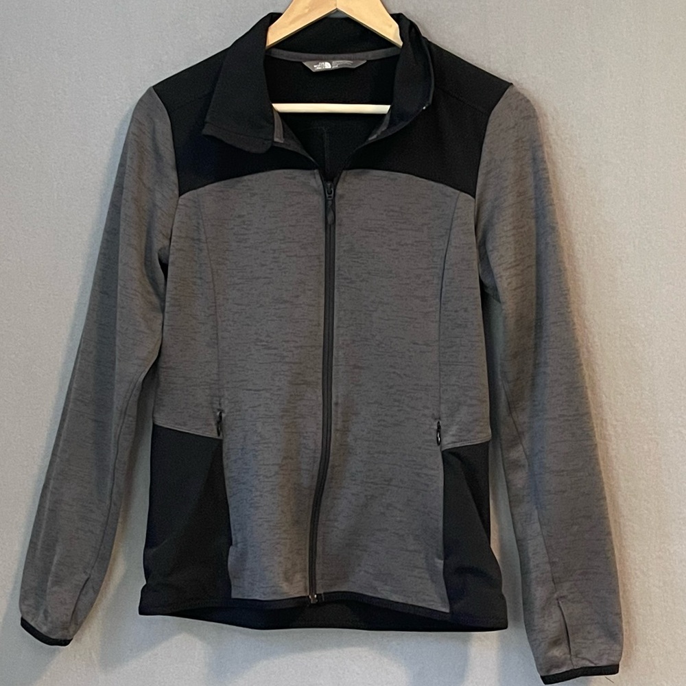 The North Face Gray Black Full Zip Athletic Jacket Size M